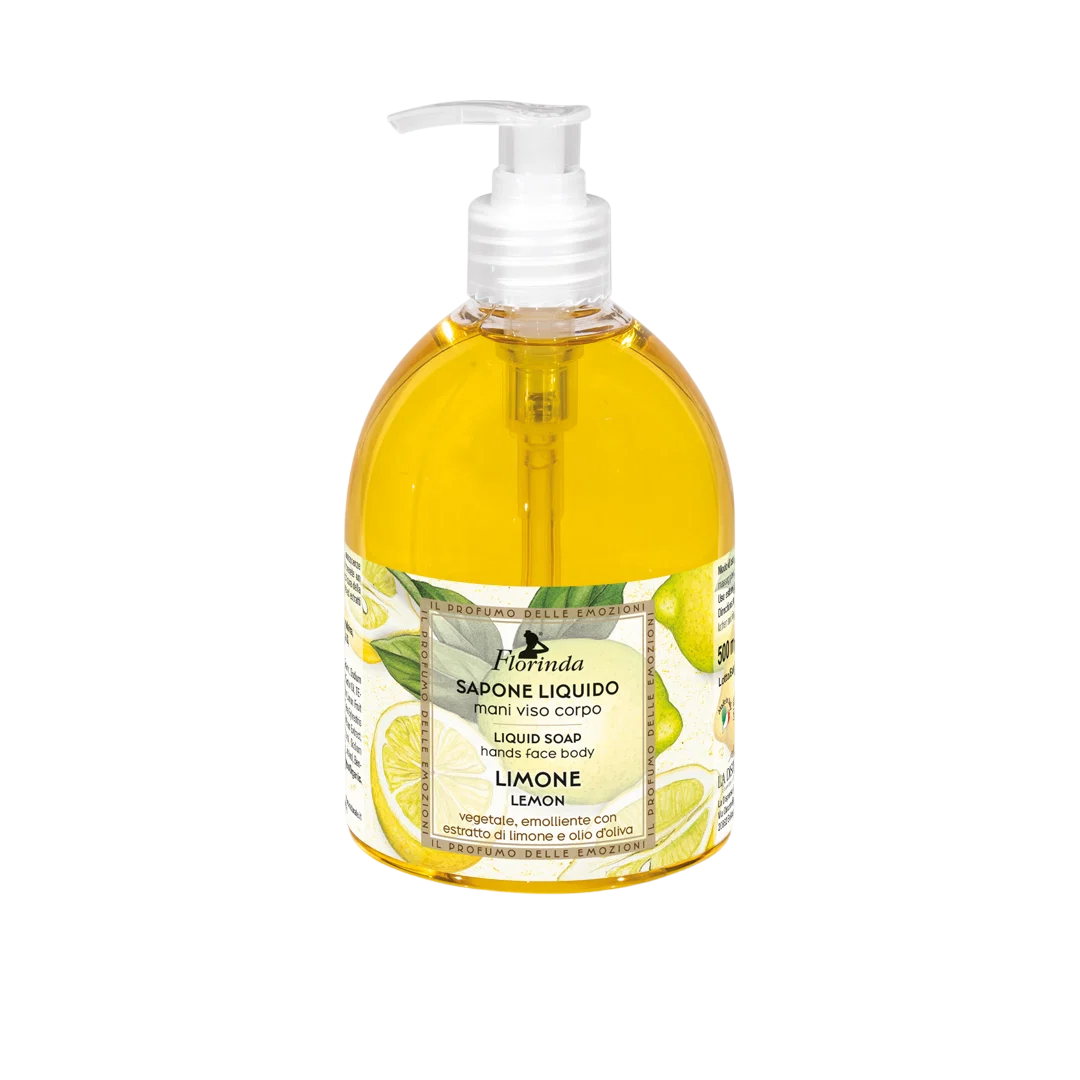 Florinda, Lemon & Olive Oil, Reinigung und Hydratisierung, Flüssigseife, Für Gesicht & Körper, 500 ml