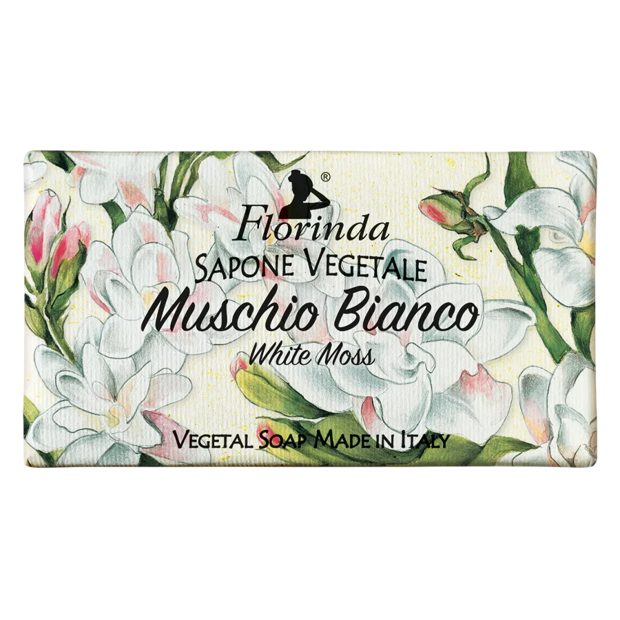 Florinda, White Moss, Vegan, Hydrating & Cleansing, Moschus, Duftende Seife, Körper, 100 g