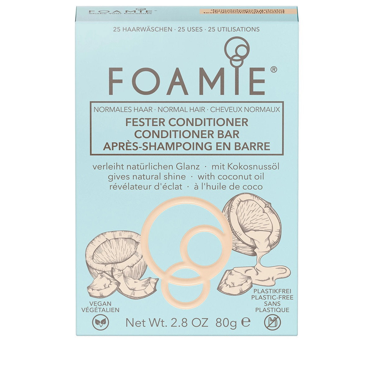 Foamie Foamie, Shake Your Coconuts, Haarspülungsriegel, Für Glanz, 80 g Regular