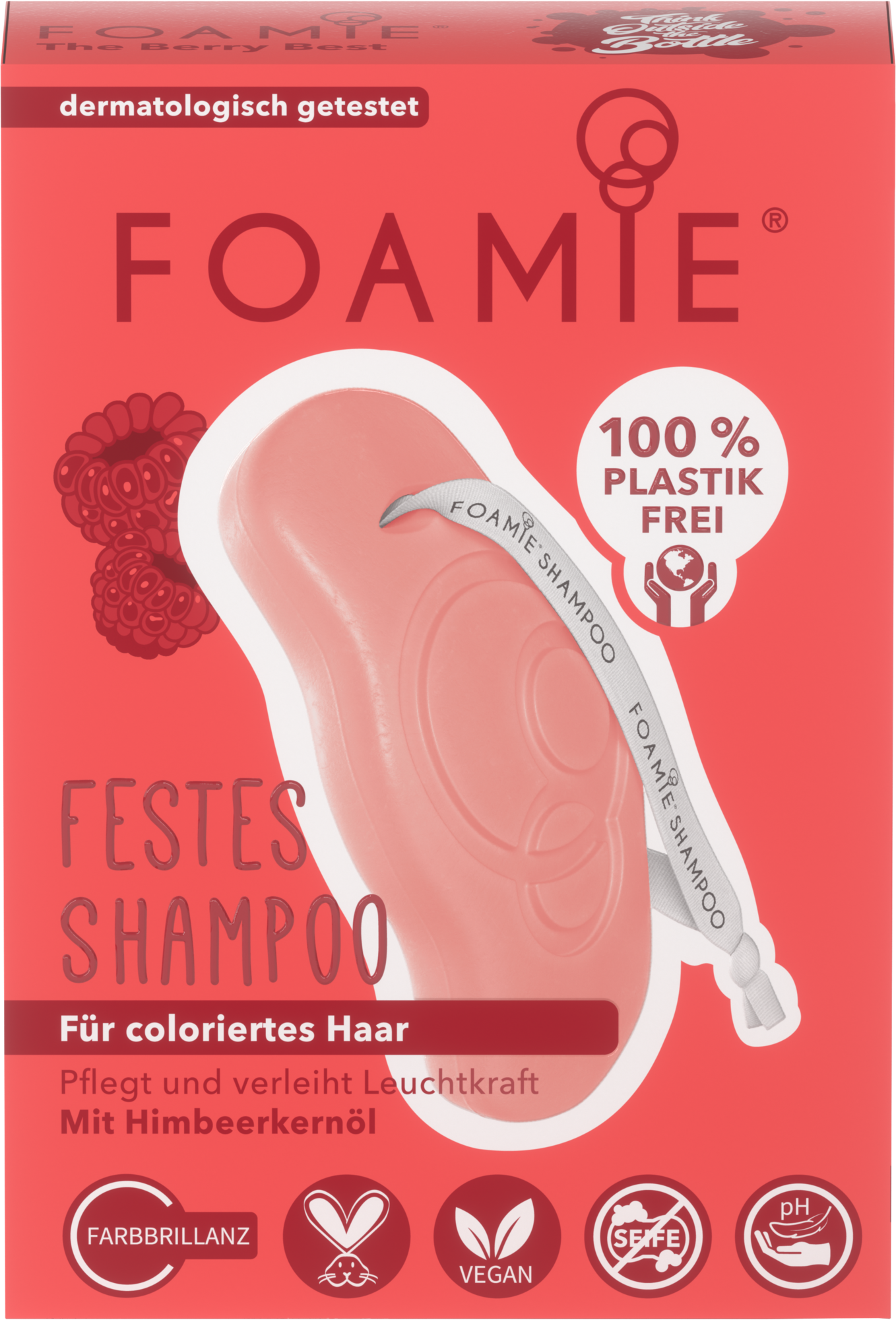 Foamie Foamie, The Berry Best, Haarshampoo-Stück, Für Farbschutz, 80 g Regular