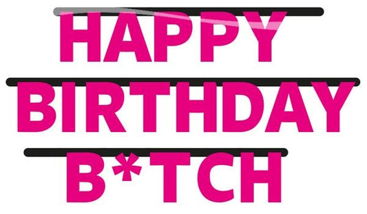 Folat Party Banner Happy Birthday Bitch Girlande Aus Karton 3m – Produktansicht