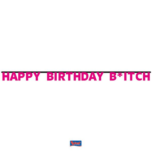 Folat Party Banner – Happy Birthday Bitch Girlande Aus Karton, 3m - Fasnacht24.ch
