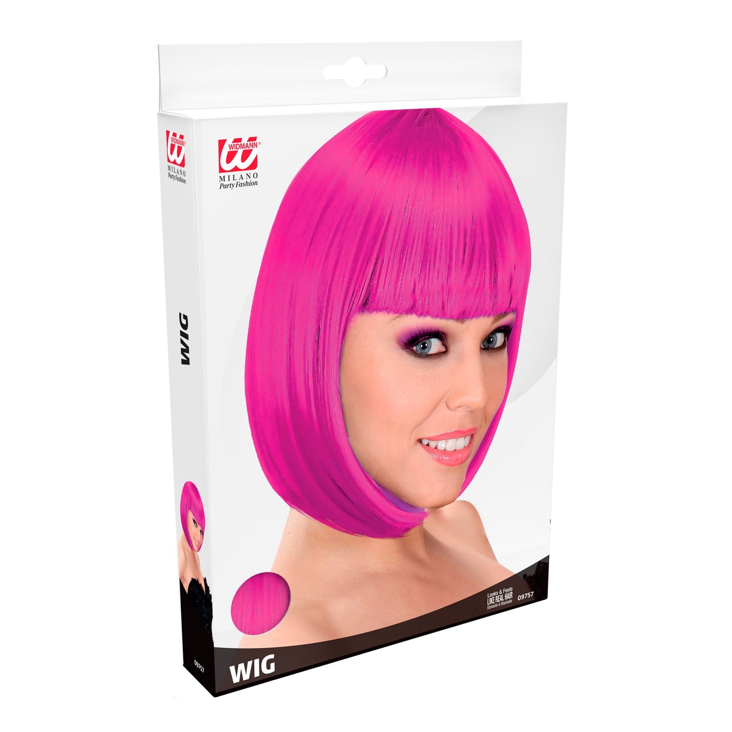 "FUCHSIA LOU LOU PERÜCKE" in Box – Detailansicht