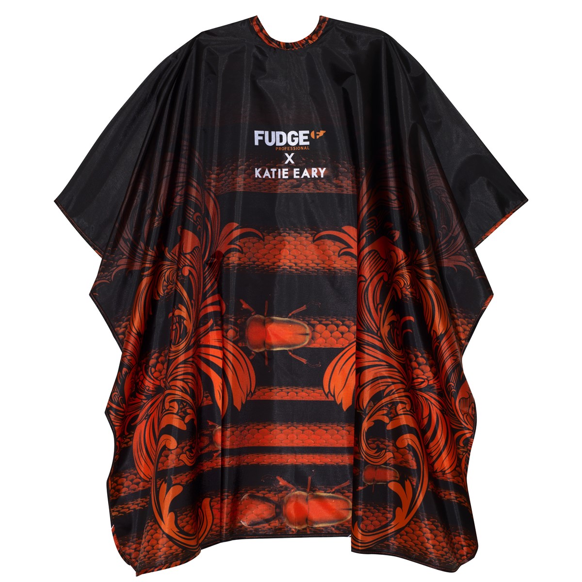 Fudge Professional Rot-schwarzer Friseurtextilumhang von Katie Eary