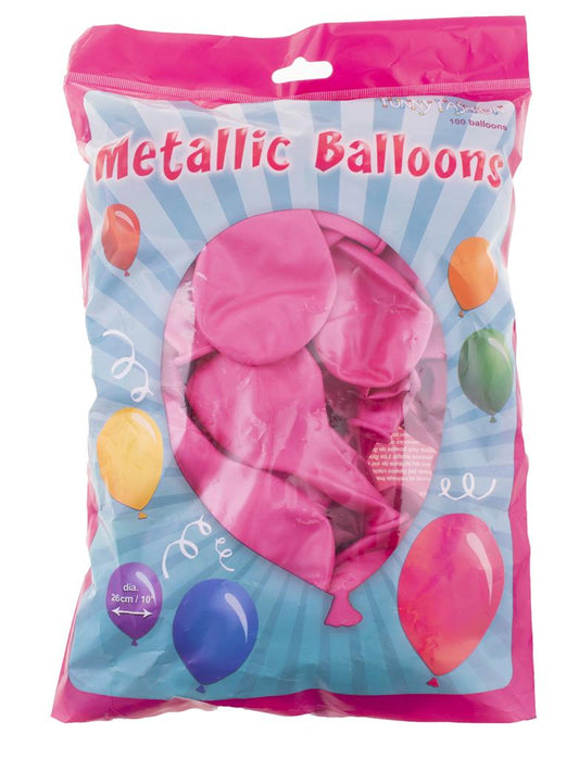 Latexballons Metallic Pink 27cm – 100 Stück von FunnyFashion - Fasnacht24.ch – Produktansicht