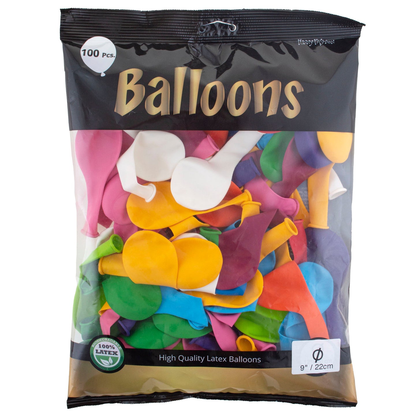 Latexballons 100er Pack – FunnyFashion Bunte 23cm Ballons - Fasnacht24.ch