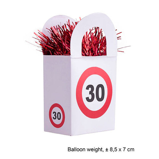 Ballongewicht mit Tasche – FunnyFashion 30. Geburtstag Foliengewicht Heliumballons