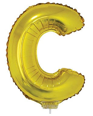 Gold Folienballon Buchstabe C 41cm FunnyFashion Partydeko
