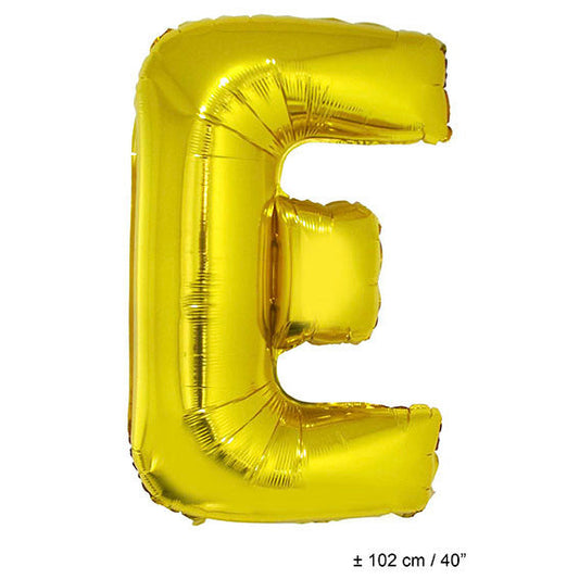 FunnyFashion Folienballon Gold Buchstabe E – 102 cm Riesenballon - Fasnacht24.ch