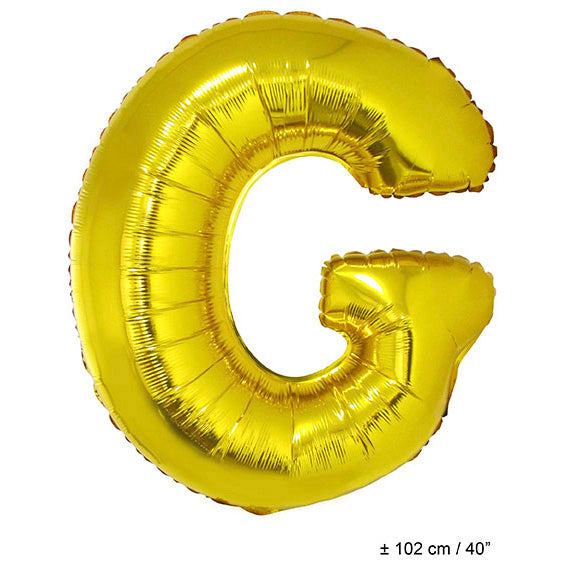FunnyFashion Folienballon G Gold – Riesen Buchstabenballon 102 cm - Fasnacht24.ch
