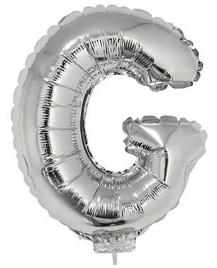 FunnyFashion Silber Buchstabenballon G – 41 cm Folienballon Partydeko