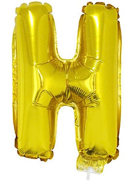 FunnyFashion Gold Buchstabenballon H – 41 cm Folienballon - Fasnacht24.ch