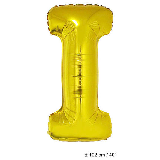 FunnyFashion Buchstabenballon I Gold 102 cm Riesen Folienballon