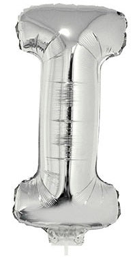 FunnyFashion Silber Folienbuchstabe I Ballon – 41 cm Partydeko