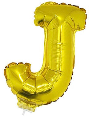 Buchstabenballon J Gold – 41 cm Folienballon von FunnyFashion - Fasnacht24.ch