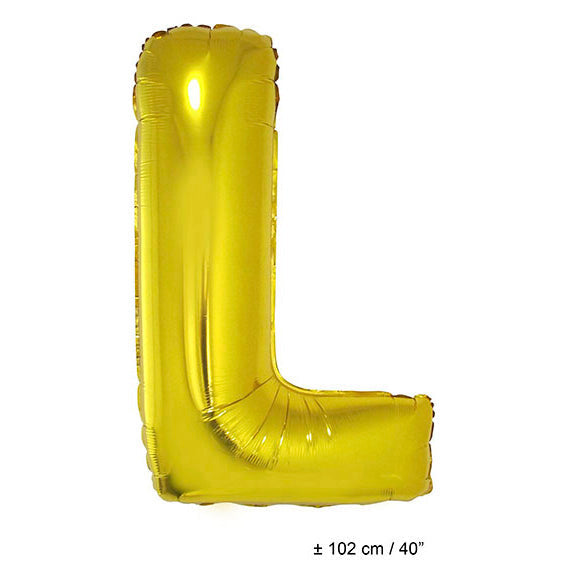 Buchstabenballon L Gold – FunnyFashion Folienballon 102 cm - Fasnacht24.ch