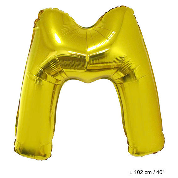 Folienballon Gold Buchstabe M – FunnyFashion 102 cm Riesenballon - Fasnacht24.ch