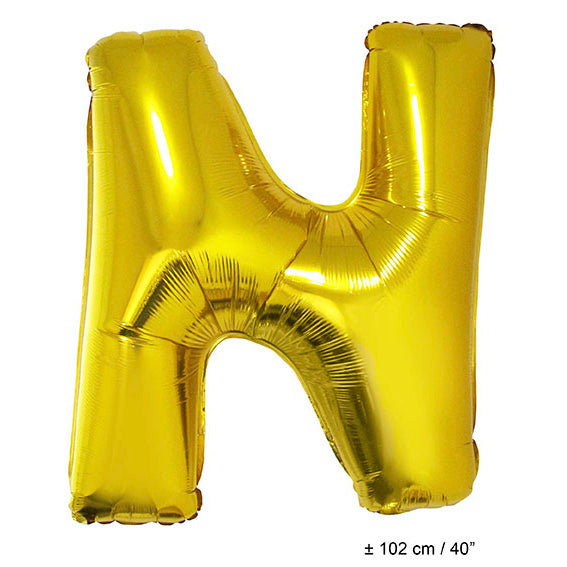 Folienballon N Gold – FunnyFashion Buchstabenballon 102 cm Riesengröße - Fasnacht24.ch