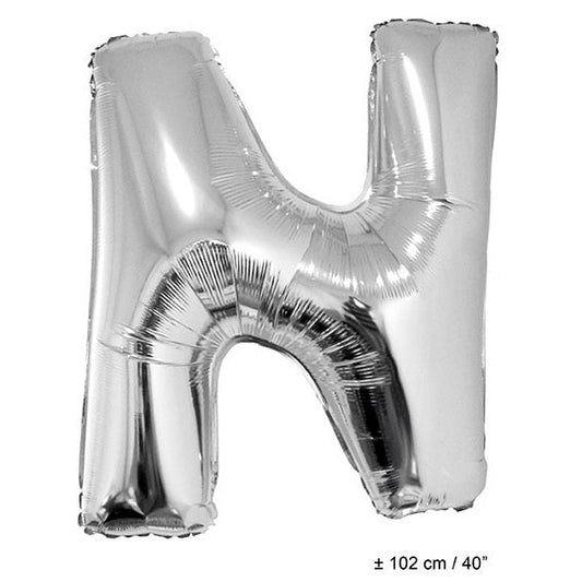 FunnyFashion Silber Folienballon N – Giant 102 cm Buchstabenballon - Fasnacht24.ch