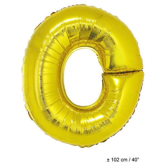 Foil Ballon Gold Buchstabe O – FunnyFashion 102 cm Riesenballon - Fasnacht24.ch