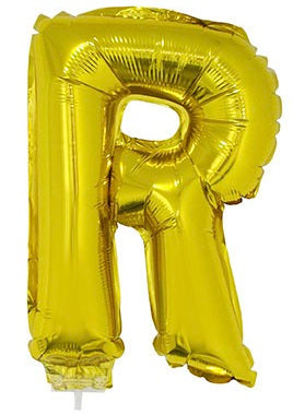 Buchstabenballon R Gold – FunnyFashion Folienballon 41cm - Fasnacht24.ch