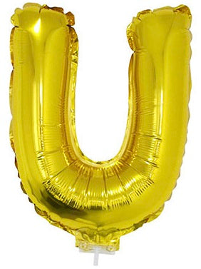 FunnyFashion Buchstabenballon U Gold 41 cm Folienballon Fasnacht24.ch