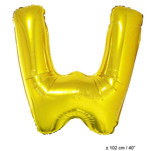 Goldener Folienballon Buchstabe W – 102 cm – FunnyFashion