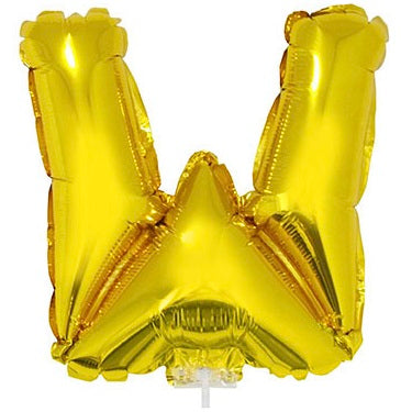 Folienballon Gold Buchstabe W – FunnyFashion 41 cm Metallic - Fasnacht24.ch