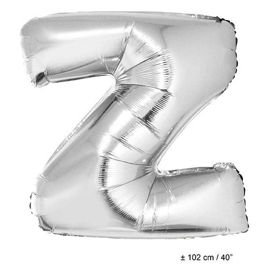 FunnyFashion Folienballon Buchstabe Z Silber 102cm Riesenballon - Fasnacht24.ch