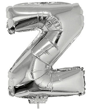 FunnyFashion Folienballon Buchstabe Z Silber 41 cm
