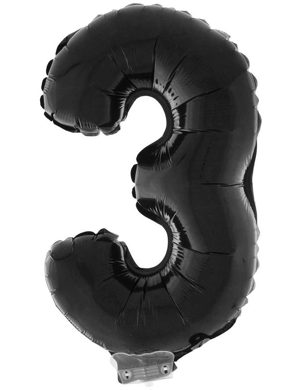 Schwarzer Folienballon Zahl 3 – 41cm | FunnyFashion Partydeko - Fasnacht24.ch