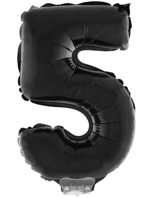 Folienballon Zahl 5 Schwarz – FunnyFashion 41 cm Partydeko - Fasnacht24.ch