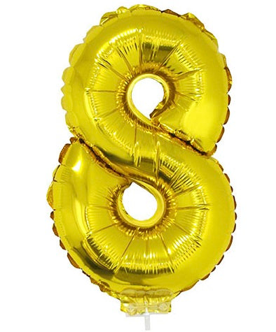 FunnyFashion Gold Folienballon Zahl 8 41 cm Partydeko Fasnacht24.ch
