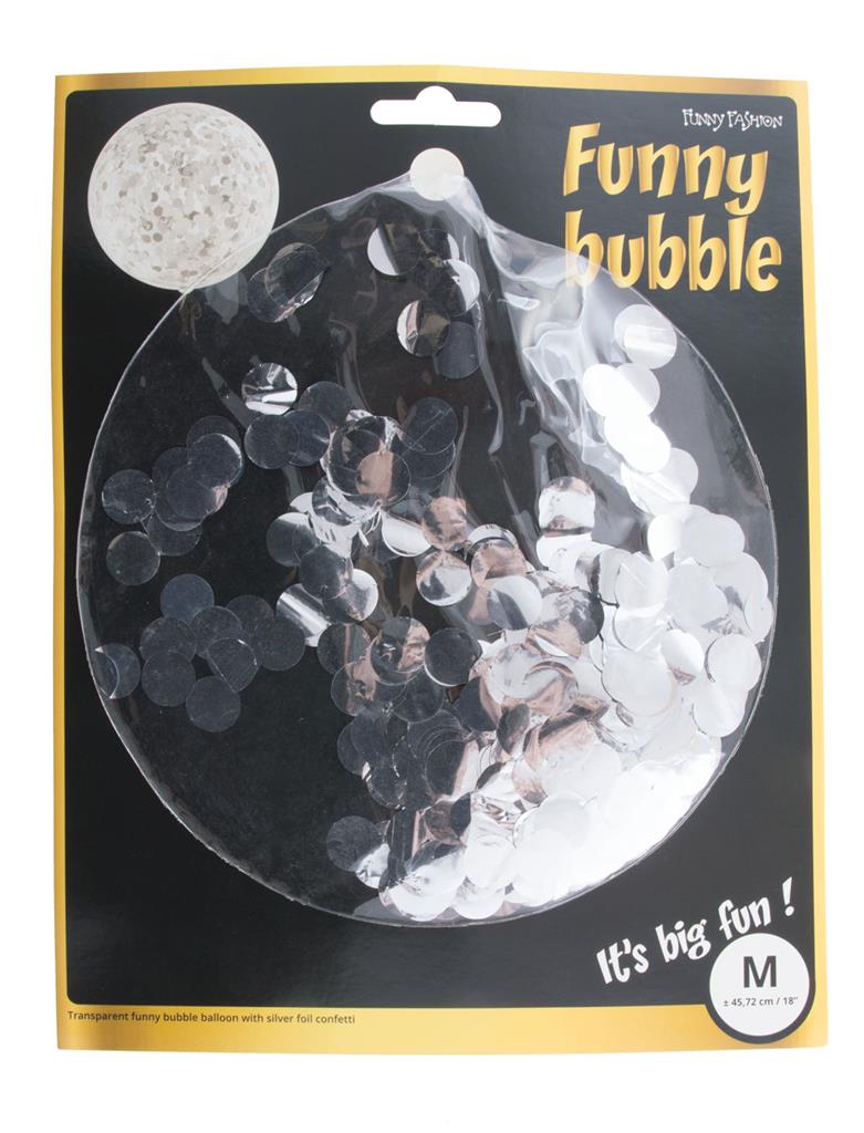 Konfetti Luftballon Silber – FunnyFashion Biologisch Abbaubar 46 cm - Fasnacht24.ch