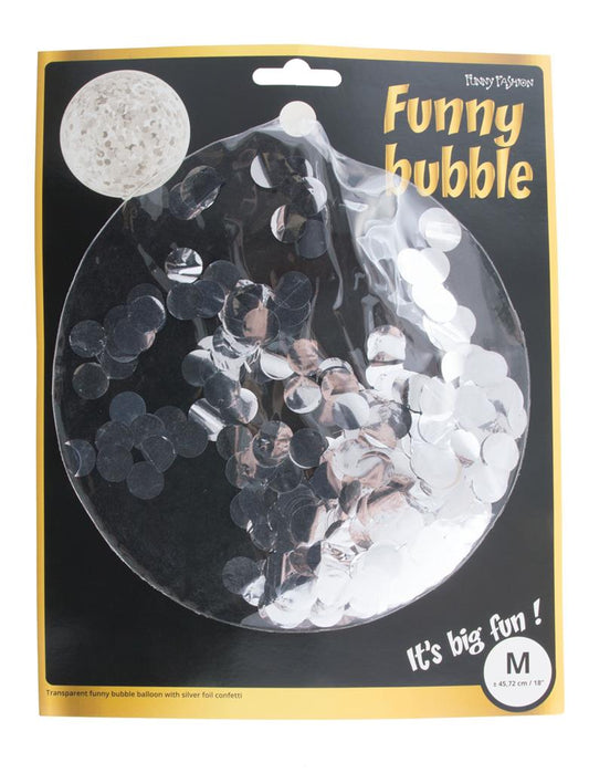 Konfetti Luftballon Silber – FunnyFashion Biologisch Abbaubar 46 cm - Fasnacht24.ch