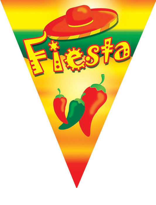 FunnyFashion Mexikanische Wimpelkette – 10 Wimpeln, 5m, Grün-Weiss-Rot - Fasnacht24.ch – Produktansicht