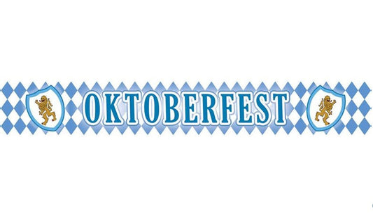 FunnyFashion Oktoberfest Absperrband 610cm x 8cm blau-weiss