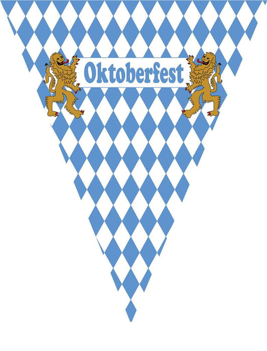 Oktoberfest Girlande 5m – FunnyFashion | 10 Wetterfeste Wimpel – Produktansicht