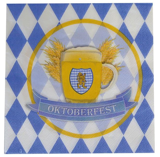 Oktoberfest Servietten – FunnyFashion 16 Stück 33x33 cm Papier - Fasnacht24.ch