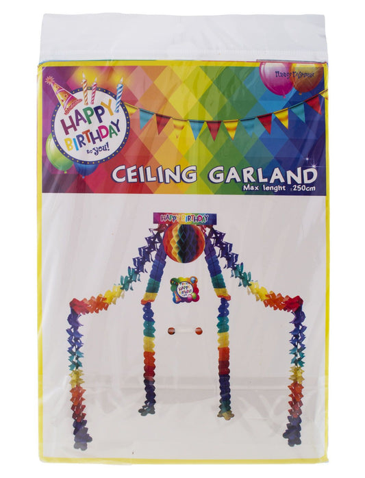 Happy Birthday Girlande – FunnyFashion 2,5m Hängedekoration Aus Karton - Fasnacht24.ch
