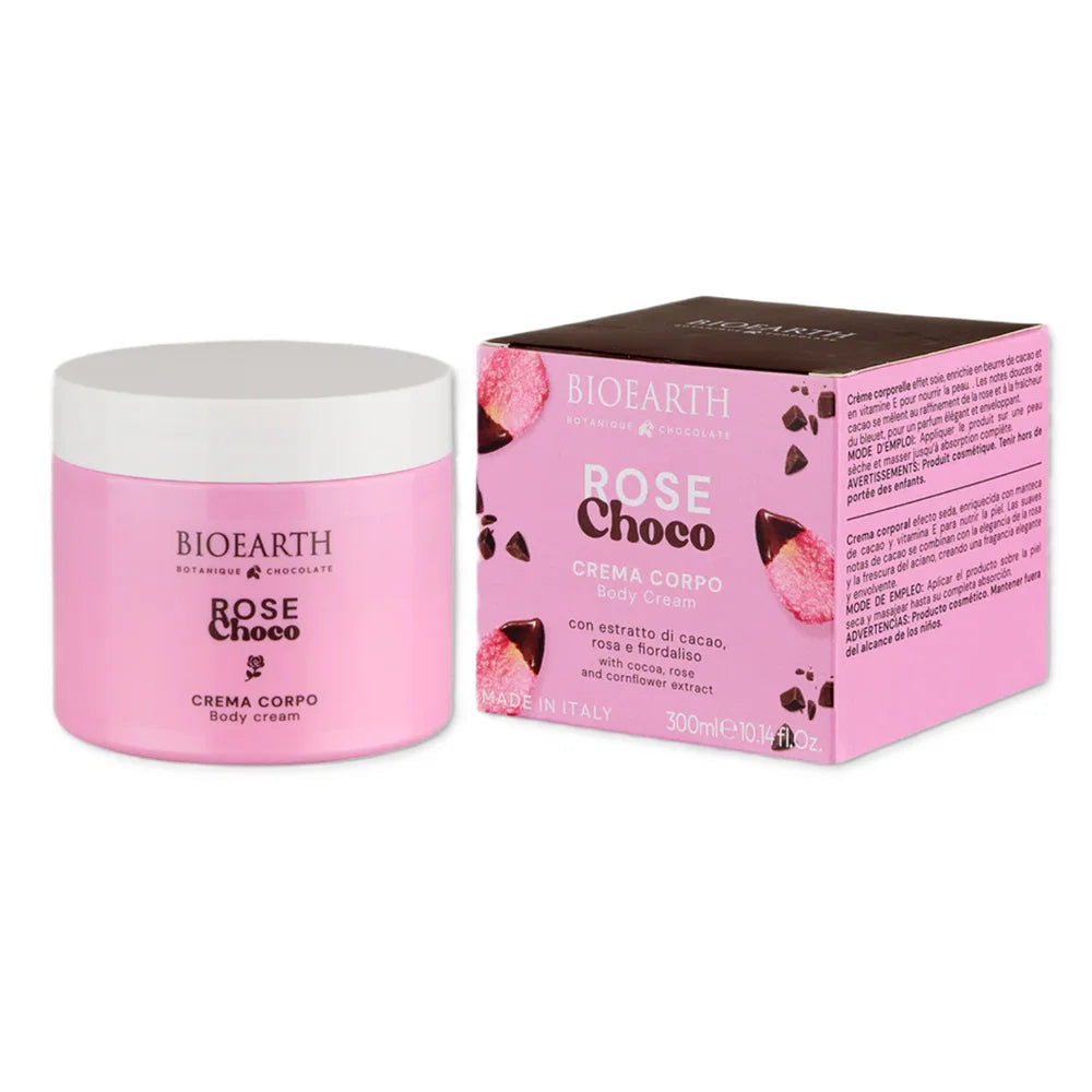 Bioearth, Rose Choco, Feuchtigkeitsspendend & Weichmachend, Körpercreme, Täglich, 300 ml
