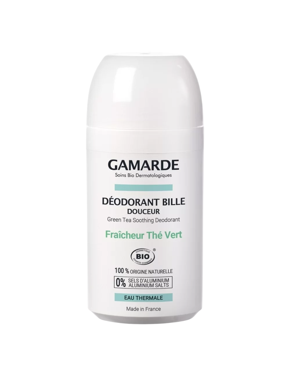 Gamarde Gamarde, Gamarde, Bio, Antitranspirant, Grüner Tee, Deodorant-Roll-On, Für Frauen, 50 ml Regular