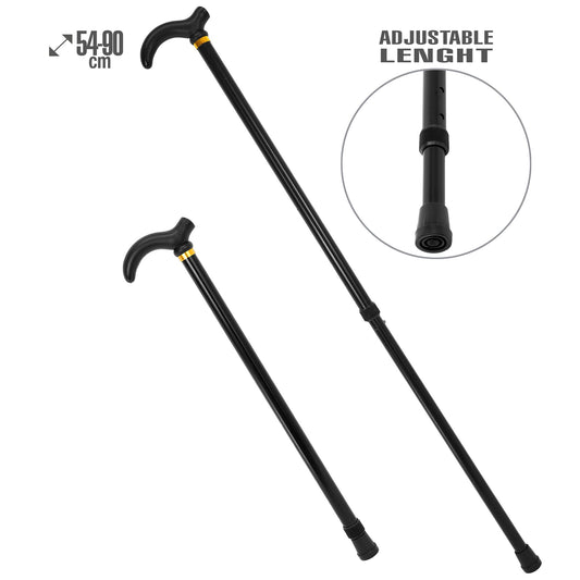 "GEHSTOCK AUS ALUMINUM" Größe einstellbar (min 54 cm - max 90 cm) – Vorderansicht