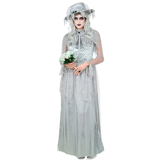 "GEISTERBRAUT" (Kleid, Hut) – Vorderansicht