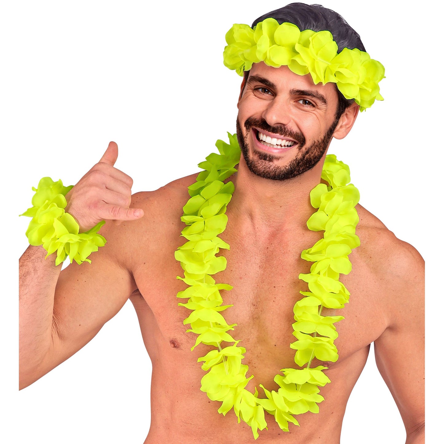 "GELBES HAWAII-SET" (Halskette, Sitrnband, Armband) – Ansicht 5