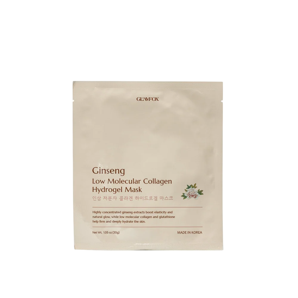 Glamfox, Ginseng, Hydrating, Firming, Brightening, Revitalising, Hydrogel, Gelmaske, Für das Gesicht, 30 g