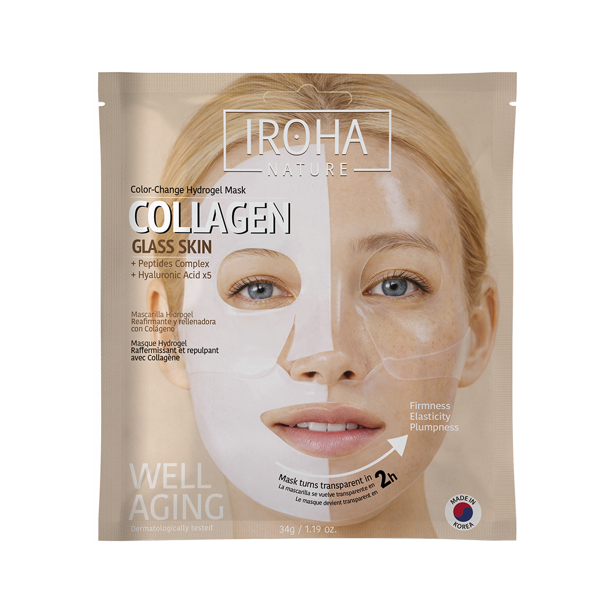 Iroha Nature Collagen Color Change Hydrogel Mask 1 U