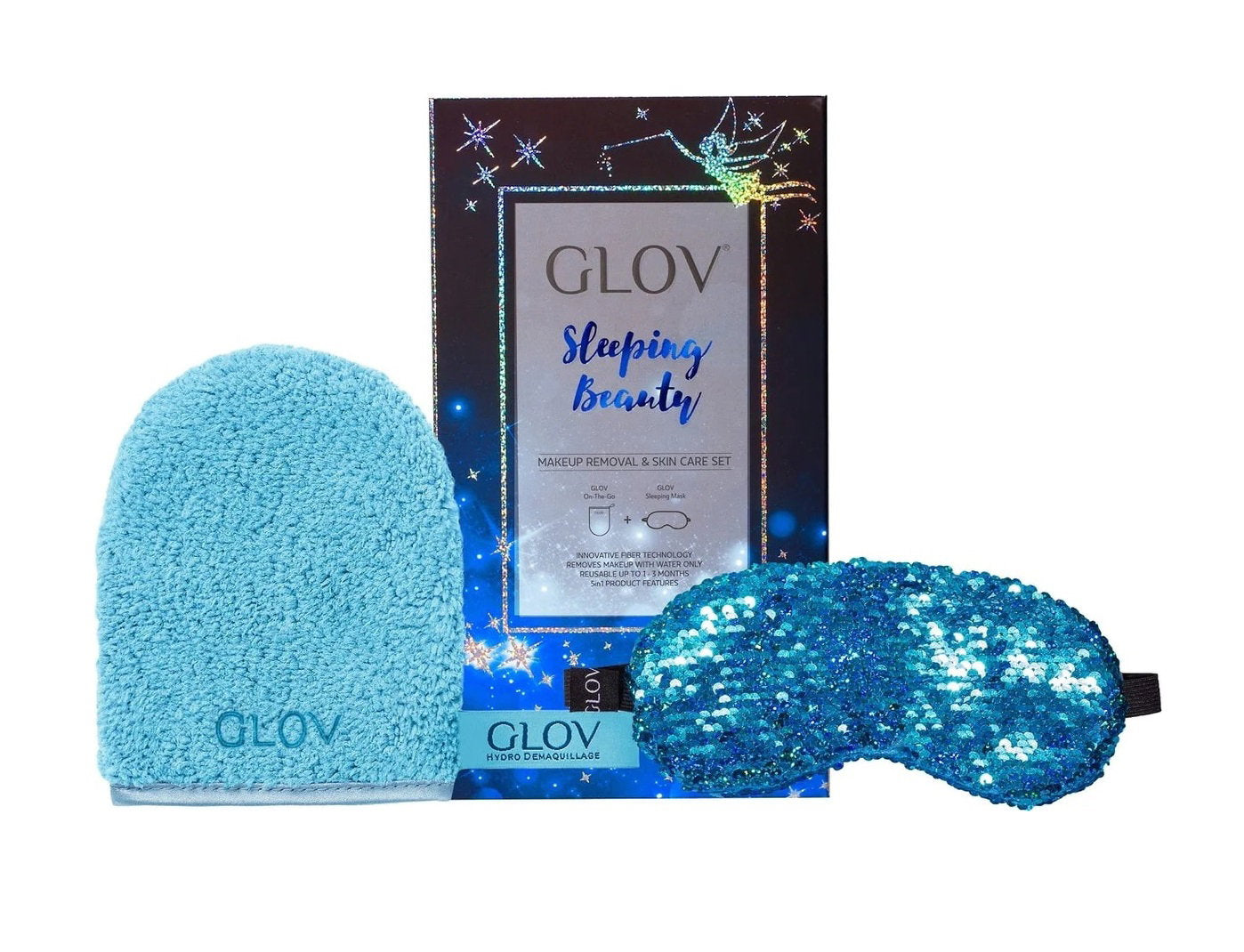 Glov Hautpflegeset Glov Sleeping Beauty Set Glov: Sleeping Beauty, Sleep Mask, Blue + Sleeping Beauty, Textile Makeup Remover