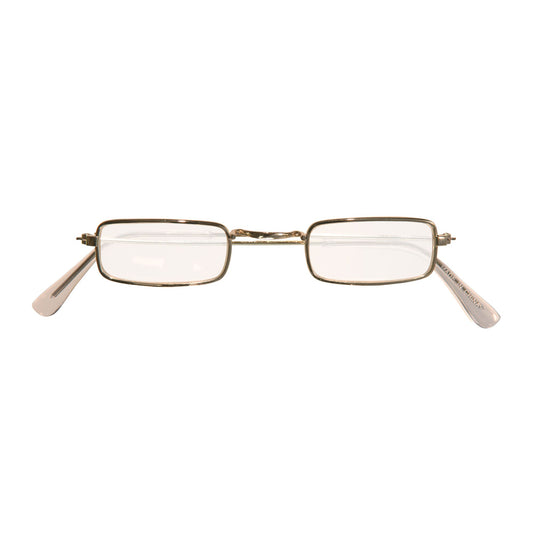 "GOLDENE BRILLE MIT GLÄSERN" rechteckige Form – Vorderansicht