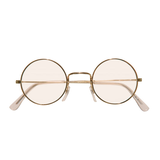 "GOLDENE BRILLE MIT GLÄSERN" runde Form – Vorderansicht